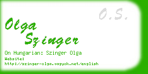 olga szinger business card